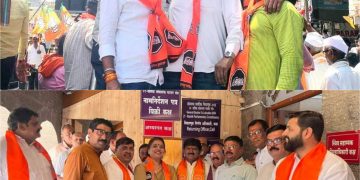 नाशिकच्या महायुतीच्या  रॅलीत मनसे-मनसे हेमंत गोडसेच्या घोषणा
